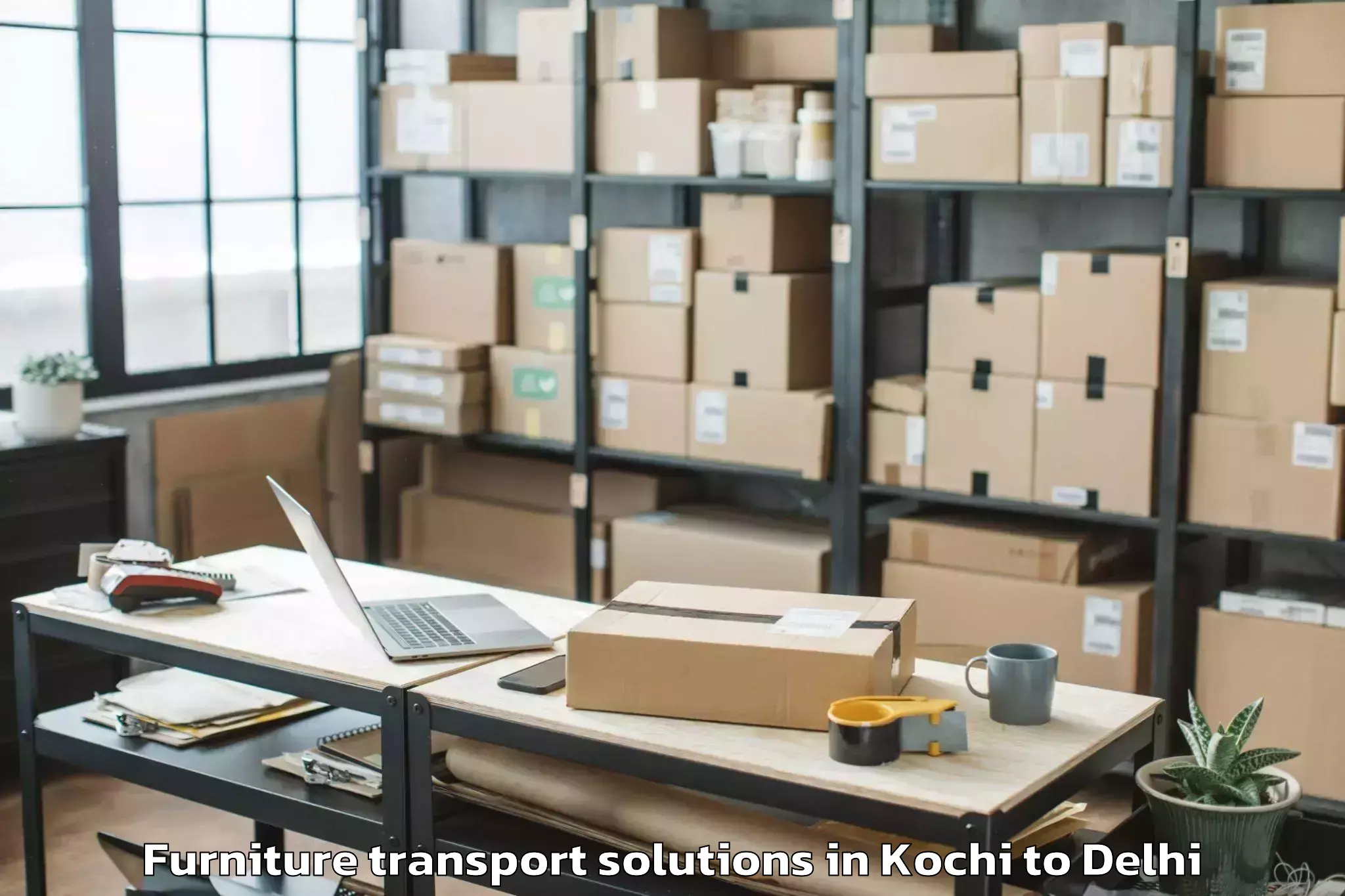 Trusted Kochi to Preet Vihar Furniture Transport Solutions